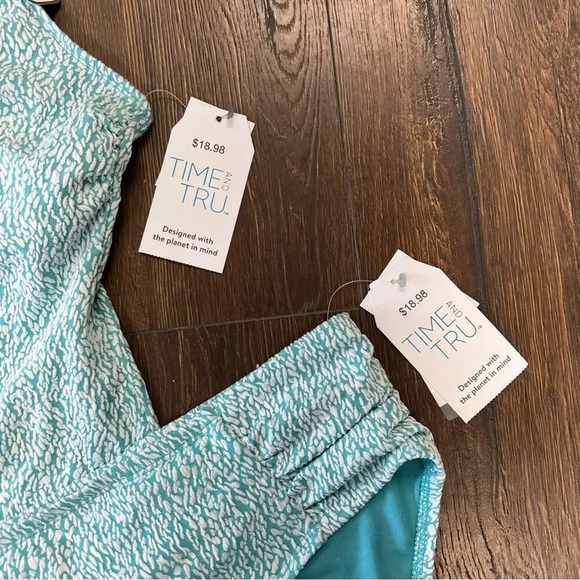 🆕 Time & Tru teal tankini SZ LG/2X - Picture 2 of 3